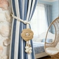 thumbnail image 1 of Khaki Camellia Curtain Tiebacks - Soft Fabric Construction, Pearl Decorative Tying Cord, Adjustable Length, Durable Curtain Accessory for Home & Living Room, Sheer Curtain Decor, Khaki, 1pc, 1 of 7