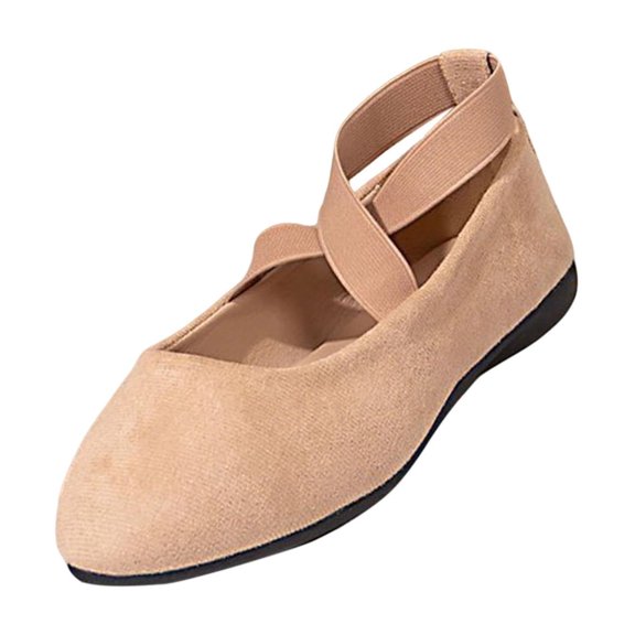 Khaki Casual Women'S Wrap-Around Strap Shallow Flat Versatile Summer Fall Trendy Breathable Flat Shoes Ladies Flats