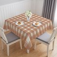thumbnail image 1 of Khaki Checkered Table Cloth Waterproof Tablecloths, Farmhouse Plaid Buffalo Elegant Tablecloth Dining Table Cover for Kitchen Party Tabletop Outdoor, Square Tablecloth 60x60 Inch, 1 of 9