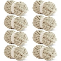 Khaki Chunky Chenille Yarn - Bulky Thick Fluffy Yarn for Crocheting and Knitting Blankets, Soft Plush Yarn, 8 Jumbo Pack (31.7 yds, 8 oz Each Skein)