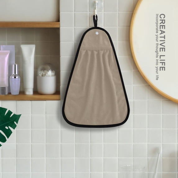 Khaki Color Hanging Kitchen Towel Machine Washable Hand Towel Bathroom Absorbent Towel Quick Dry Dishcloth