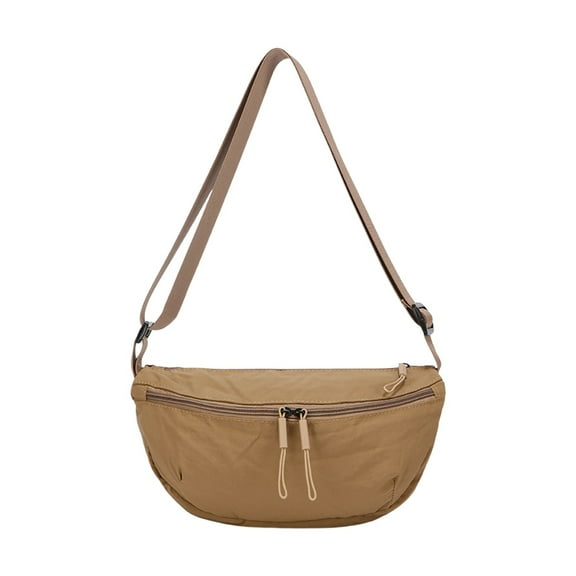 Khaki Crossbody Bag Nylon Shoulder Bag Multi Compartment Purse 11.42 X 6.3 X 3.93 Inches Lightweight Daily Use Bag For Women Men Outdoor Activities Gross Weight 0.31 Pounds