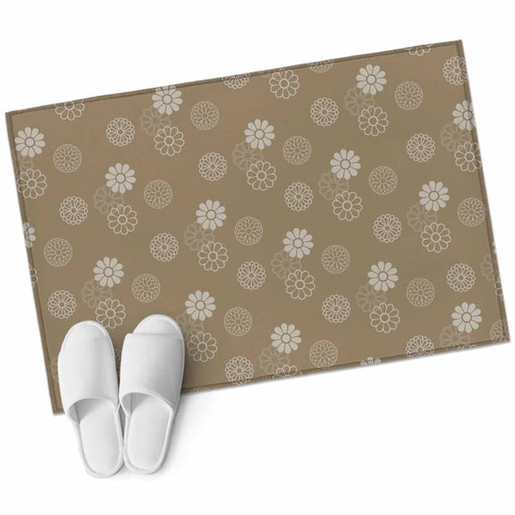 Khaki Daisy Area Rugs Collection 2'x3', Modern Farmhouse Chrysanthemum Floral Non Slip Indoor Rectangle Throw Runner Rug Floor Mat Carpet for Living Room Dining Table Bedroom Nursery
