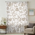 thumbnail image 1 of Khaki Farmhouse Sheer Curtains 84 Inches Long, Floral Floral Plant Leaf Vintage Spring Light Filering Curtains, Breathable Simi Curtain Privacy Drapes for Living Room Bedroom Window Treatment, 1 of 9