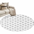thumbnail image 1 of Khaki Floral Round Area Rugs 3 ft, Country Light Kaki Wildflowers Plant Washable Small Area Rug with Non-Slip Sturdy Edge Binding Round Front Door Mat Floor Carpet for Entryway, 1 of 9