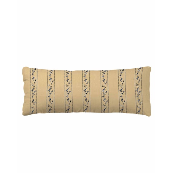 Khaki Flower Branch Body Pillow Cover 20 x 54 Inch Decorative Pillow Cover Spring Summer Farmhouse Botanical Lumbar Pillowcase Seasonal Rectangle Cushion Case for Couch Sofa Bed Living Room