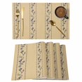 thumbnail image 1 of Khaki Flower Branch Placemats Set of 4 Spring Summer Farmhouse Botanical Place Mats Indoor Wipeable Table Mats Washable Cloth Dining Table Placemats for Kitchen Holiday Party Home Decor 13x19 Inch, 1 of 9