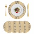 thumbnail image 1 of Khaki Flower Branch Round 13 Inch Placemats Set of 4, Spring Summer Farmhouse Botanical HeatResistant Non Slip Place Mats for Dining Table, Wipeable Braided Kitchen Table Mats for Housewarming, 1 of 9