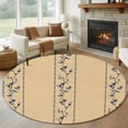 thumbnail image 1 of Khaki Flower Branch Round Area Rug 7Ft Washable Circle Rugs for Dorm Laundry Room, Spring Summer Farmhouse Botanical Non-Slip Carpet Floor Mats Indoor Outdoor Carpet Runner Aesthetic Home Decor, 1 of 8
