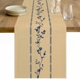 thumbnail image 1 of Khaki Flower Branch Table Runner - 72 Inch Long Spring Summer Farmhouse Botanical Cotton and Linen Blended Dress Scarves Farmhouse Table Runner for Kitchen Dining, Coffee Table, 13" x 72", 1 of 8