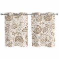 thumbnail image 1 of Khaki Fruit Kitchen Curtains Small Short 39 Inch Length, Country Retro Floral Botanical Plant Grommet Top Bedroom Living Room Curtains, Light Filtering Cafe Curtain Drapes 2 Panels Set 55''x39'', 1 of 9