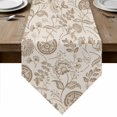 thumbnail image 1 of Khaki Fruit Table Runner Linen Burlap Table Runner 70 Inches Long Country Retro Floral Botanical Plant Dresser Scarves for Kitchen Island Coffee Dining Party Wedding Banquet Holiday Decor 13"x70", 1 of 8