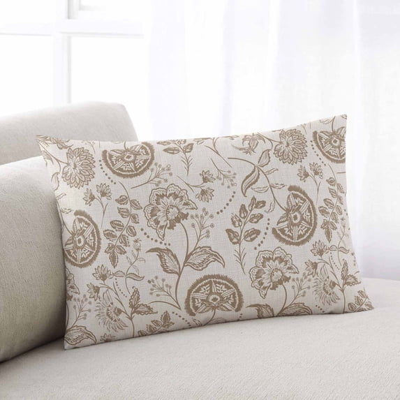 Khaki Fruit Throw Pillow Cover, Pillowcase Protectors with Zipper, Breathable Decorative Lumbar Pillow Case Cover, Country Retro Floral Botanical Plant Pillow Shams for Couch Sofa 16x24Inch