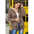 thumbnail image 1 of Khaki Fur Hood Horn Button Sweater Cardigan, 1 of 4