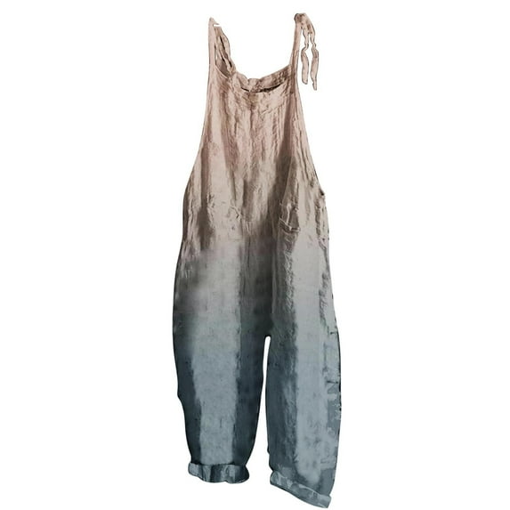Khaki Gradient Loose Fit Pants for Ladies Summer Fall Lounge Thin Overall Straight Leg Long Leg Overalls Pants Catsuit Womens 2025 Clothing Trendy Y2K S