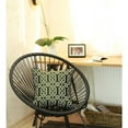 thumbnail image 1 of Khaki Green and White Jacquard Geo Decorative Throw Pillow Cover, 1 of 3