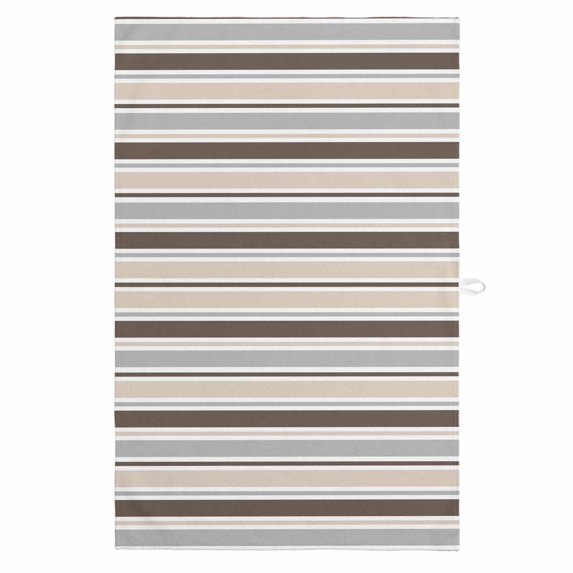 Khaki Grey Striped 1 Pack Kitchen Towel, Water Absorbent Dish Towel, Farmhouse Stripes Modern Abstract Art Decorative Hand Towels - Quick Drying Cloth for Cooking Baking, 18x28 Inch