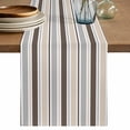 thumbnail image 1 of Khaki Grey Striped Table Runner, Farmhouse Stripes Modern Abstract Art Washable Cotton Linen Table Runners 48 Inches Long, Dresser Scarf Runner for Nightstand/Coffee/End Tables 13''x48'', 1 of 9