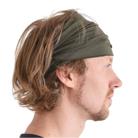 Khaki Headbands For Men & Women, Japanese Style Head Wrap - Headband for Workout, Running, Yoga & Daily Wear, Multi-Purpose, Elastic, Bandana by Casualbox