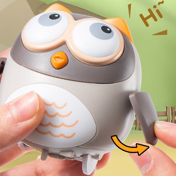 Khaki Khaki Electric Walking Insect Toy Beetle Owl Model For Kids With Light Sound