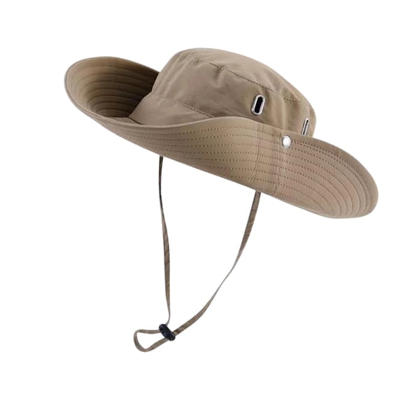 Khaki Khaki Quick Dry Bucket Hat For Men Outdoor Wide Brim Sun Protection Summer Fishing Hiking Uv Shield Head Size 22-24 Inch