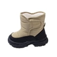 thumbnail image 1 of Khaki Snow Boots For Children 7-14 Years, Fleece Lining With Snowflake Design, High Top, Comfortable Soft Sole For Winter, 1 of 4