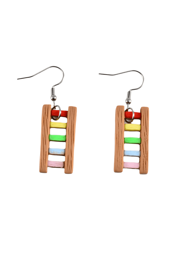Khaki Ladder Earrings Minimalist Dangle Jewelry For Everyday Wear And Subtle Statement