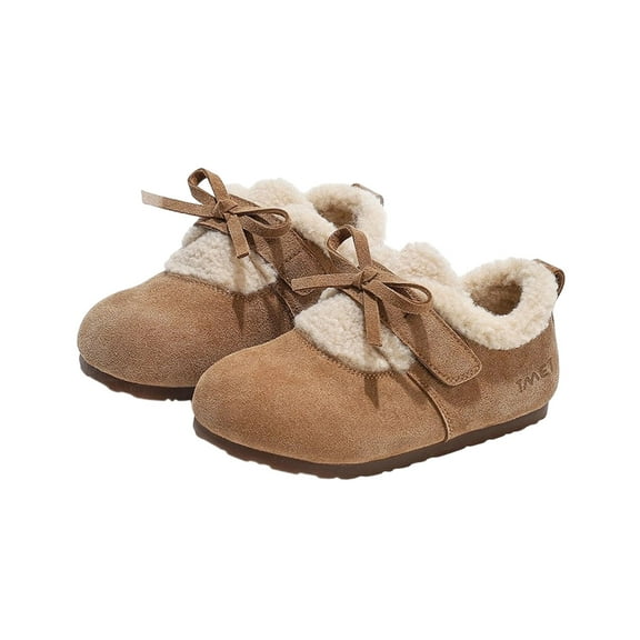 Khaki Ladies Fashion Winter Shoes With Flock Upper And Sole For Little Children Casual Use And Comfortable Fit
