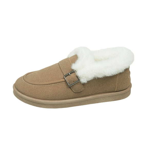 Khaki Ladies Monochromatic Frosted Insulated Foot Enclosure Cold Proof Autumn Winter Stylish Snow Boots For Everyday Adventures