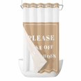 thumbnail image 1 of Khaki Letter No Hook Shower Curtain Waterproof, Bathroom Curtains with Snap in Liners and See Through Top Window, Modern Minimalist White Text Striped Hotel Style Bathtub Curtains Shower 36"Wx78"L, 1 of 8