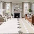 thumbnail image 1 of Khaki Linear 6'x9' Large Area Rugs Minimalist Boho Cream Beige Stripes Farmhouse Washable Area Rugs Non-Slip Indoor Floor Mats Large Carpet for Living Room Bedroom Dining Room, 1 of 9