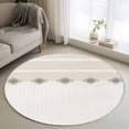 thumbnail image 1 of Khaki Linear Small Round Rug 3Ft Minimalist Boho Cream Beige Stripes Farmhouse Area Rugs Washable Non Slip Indoor Floor Mats Circle Carpet for Living Room Bedroom Dining Room Home Decor, 1 of 9