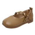 thumbnail image 1 of Khaki Magic Strap Princess Shoes For Girls With Soft Sole And Casual Design, Ideal For School Use, Offering A Comfortable Fit And Supportive Arch, 1 of 8