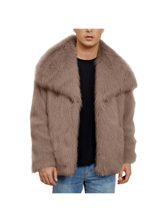 Man Long Sleeve Jacket Coats for Man Collared Turtle Neck Faux Fur Pleather Casual Warm Plain Fall Winter 2026