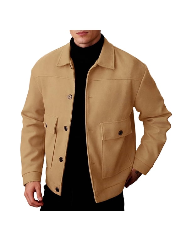 Man Long Sleeve Jackets Coat for Mens Collared Neck Tweed Hippy Vintage Renaissance Peasant Basic Steampunk Fall Winter 2026