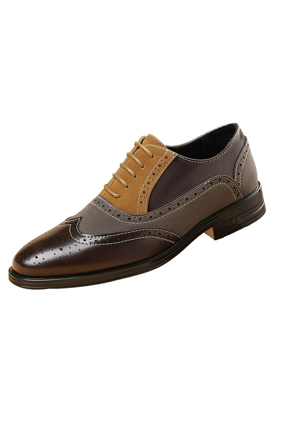 Khaki Men Business Casual Leather Shoes With Soft Sole Comfortable For Professional Wear Formal Dress Shoes Lightweight And Durable Ideal For Office And Events