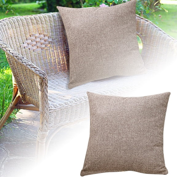 Khaki/Olive Green/Elegant Grey Solid Linen Sofa Cushions - 45x45cm, Pillow Cover + Insert, Polyester, Machine Washable, Modern Style