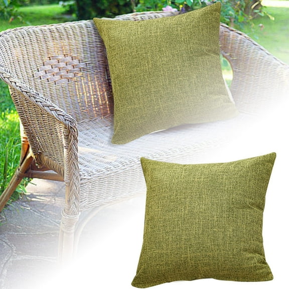 Khaki/Olive Green/Elegant Grey Solid Linen Sofa Cushions - 45x45cm, Pillow Cover + Insert, Polyester, Machine Washable, Modern Style