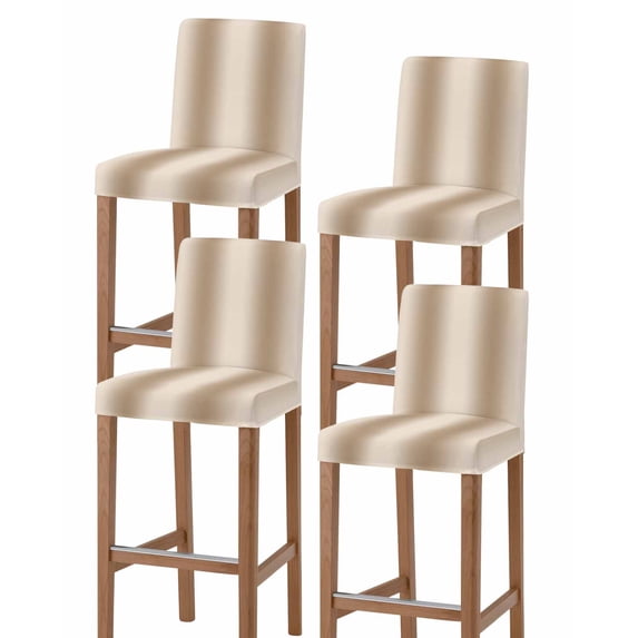 Khaki Ombre Bar Stool Covers Set of 4, Modern Abstract Art Farmhouse Gradient Stretch Washable Bar Chair Covers with Backs, Removable Pub Counter Height Chair Cover for Kitchen Dining Room Cafe
