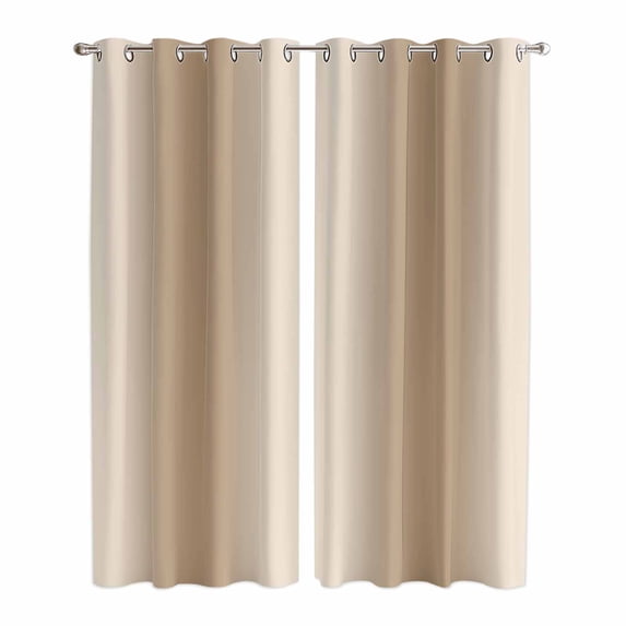 Khaki Ombre Kitchen Curtains 96 Inch Length, Modern Abstract Art Farmhouse Gradient Grommet Top Bedroom Living Room Curtains, Light Filtering Cafe Curtain Drapes 2 Panels Set 104''x96''