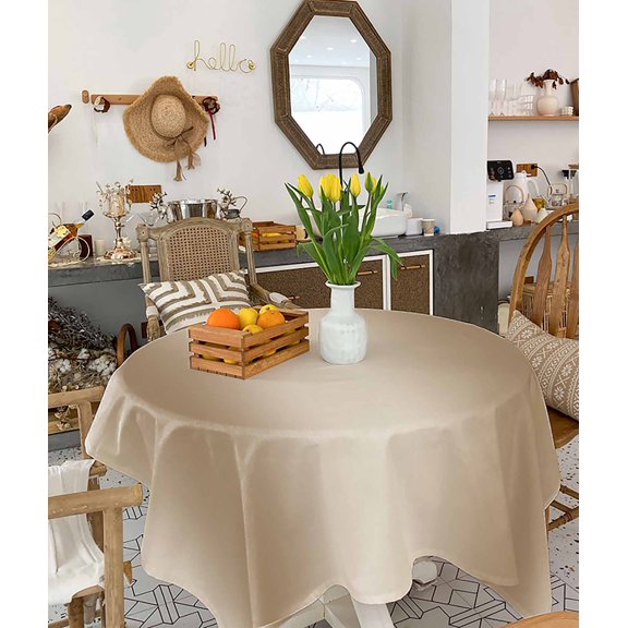 Khaki Ombre Tablecloth Square Table Cloth 54x54, Waterproof Tablecloth Outdoor Table Cloth, Modern Abstract Art Farmhouse Gradient Washable Table Cover for Kitchen Dining Party