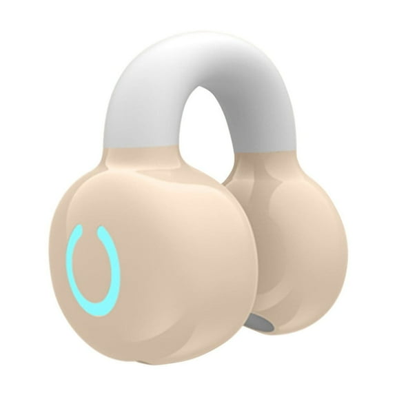 Khaki Open Ear Single Bluetooth Headset With 10H Battery 33Ft Wireless Range Clip-On Design For Active Use