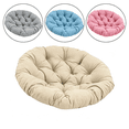 thumbnail image 1 of Khaki Outdoor Chair Cushion Round Patio Seat Pad for Bistro Furniture Garden Porch Deck High Density Foam 20 x 20 Inches, 1 of 5