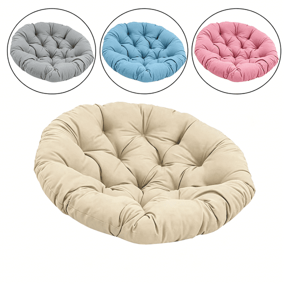 Khaki Outdoor Chair Cushion Round Patio Seat Pad for Bistro Furniture Garden Porch Deck High Density Foam 20 x 20 Inches