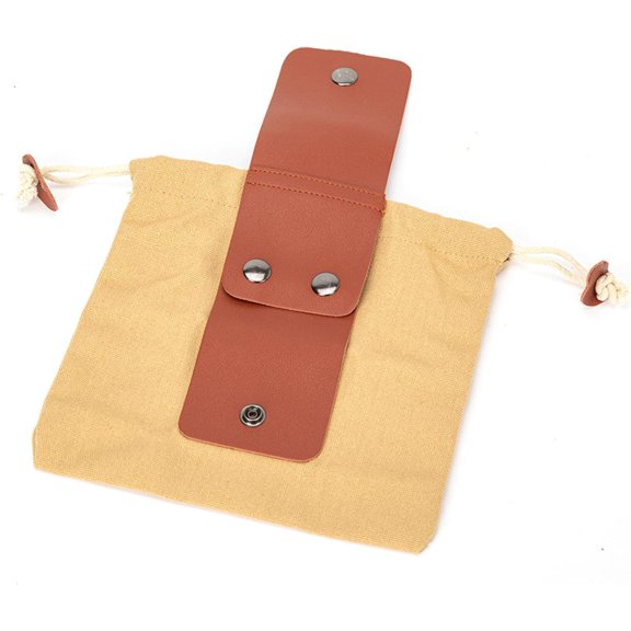 Khaki Outdoor Foraging Pouch, Harvesting Bag, Waist-mounted Tool Pouch, Drawstring Bag, Foldable Canvas Tool Storage