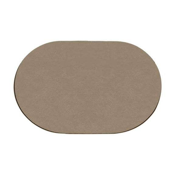 Khaki Oval Diatomite Bath Mat, 40X60Cm Absorbent Foot Mat For Shower Tub, Non-Slip & Quick Dry, Natural Stone Material For Bathroom, Various Neutral Colors