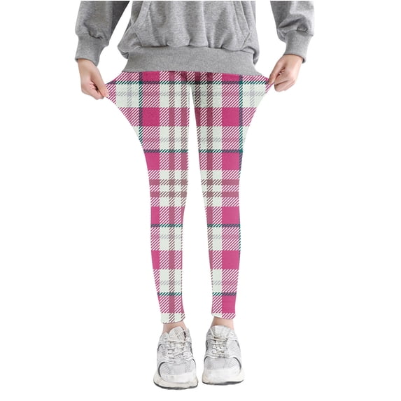 Khaki Pants for Boys Girls Lattice Printed Pants High Waist Stretchy Soft Tights Kids Summer Leggings for School Wearing New Full Length Pants Pinks 3T