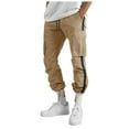 thumbnail image 1 of Khaki Pants Mens 34 Waist Baggy Sweatpants Men Wide Leg Sweats Pants Loose Cotton Open Bottom Joggers with Pockets Y2k Tall Trousers Streetwear, 1 of 7