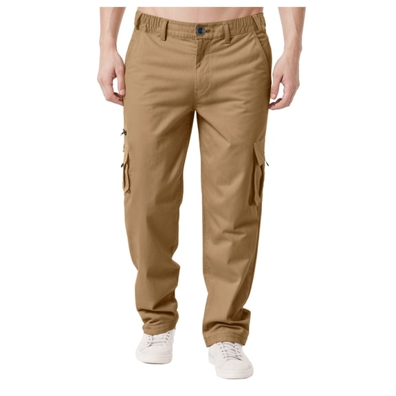 Khaki Pants for Men Big and Tall Cargo Pants for Men, Stretch Soft Men's Pants Breathable Lightweight Hiking Work Pants with Pockets