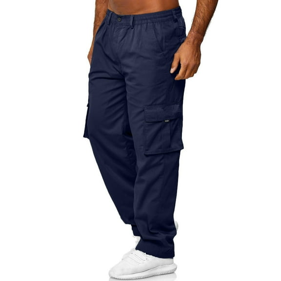 Khaki Pants for Men Cargo Mens Corduroy Joggers Pants Casual Cargo Pants Drawstring Elastic Waist Baggy Tapered Sweatpants with Pockets